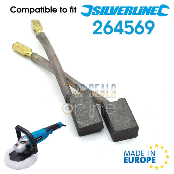 Carbon Brushes for Silverline 264569 Sander Polisher 180mm 1200w (Made after June 2012)