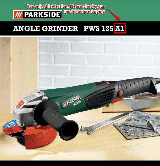 PARKSIDE PWS125 A1 PWS 125 A1 Carbon Brushes for 125mm Angle Grinder 240v